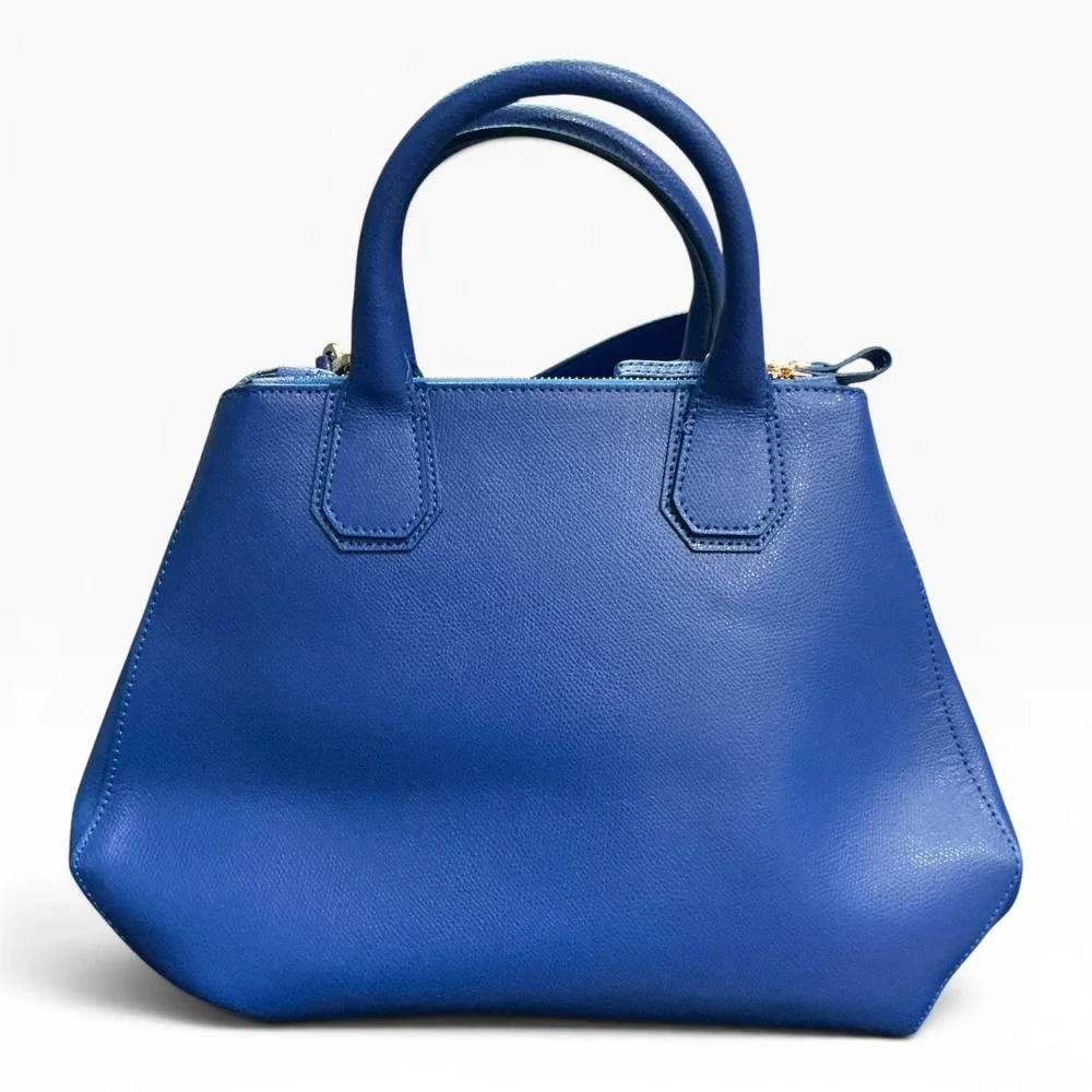 Teddy Blake Vera Palmellato 14 Bag Royal Blue Italian Leather Satchel Purse
